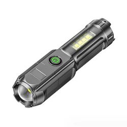 High Power Telescopic Focusing Flashlight: Portable COB With Dual Light Source For Outdoor Use A