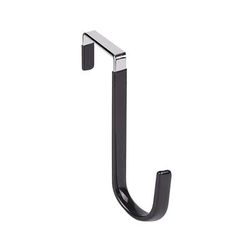 Metal Hook For Door Clamp: Space Saving Carbon Steel Wreath Hanger, Garland Thin Hook Holiday Home Decor Rack BLACK