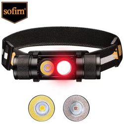 Rechargeable LED Headlamp With White And Deep Red Light 5000k 630nm