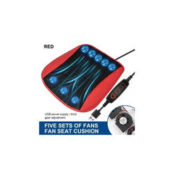 Universal USB Powered Car Seat Cooling Cushion Ventilated Summer Seat Pad With Fast Blowing Fans red 8 Fan
