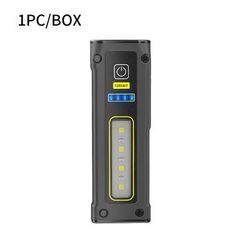 Super Bright LED Work Light, Waterproof Emergency Flashlight With Magnet Alarm SOS Keychain & Power Bank grey