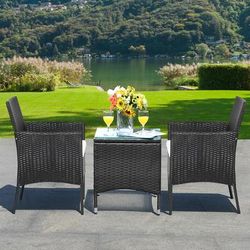 2 Piece Patio Wicker Chairs With Cozy Seat Cushions, All Weather Outdoor Lounge Set 2 Piece Patio Wicker Chairs With Cozy Seat Cushions, All Weather Outdoor Lounge Set