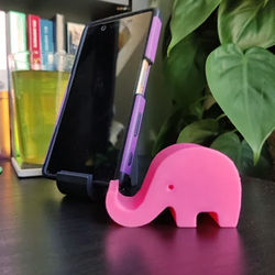 Plastic Elephant Phone Holder Pink