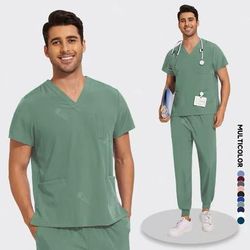 Lightweight Anti Wrinkle Nursing Scrub Set For Men And Women l mint Green