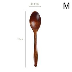 1PC Wooden Spoon Kitchen Cooking Utensil Tool Long Handle Teaspoon Soup Spoon Tableware Honey Milk Wooden Spoo 6