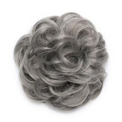 Chic Rose Bun Hair Scrunchie Quick Styling, Durable Synthetic, Easy Maintenance, Ideal For Daily Wear Dark Grey
