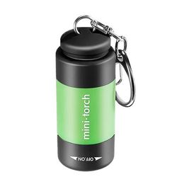 Portable LED Mini Torch Light: USB Rechargeable Keychain Flashlight For Outdoor Hiking, Camping Waterproof Pocket Lamp About 52mm X 21mm USB Charging GREEN
