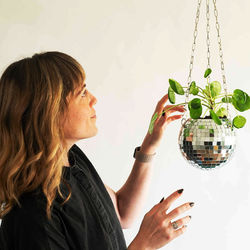 Hanging Disco Ball Planter For Home & Office Decor 15cm