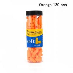 Noise Reducing Foam Earplugs Soft Comfort Fit For Sleep, Travel & Focus 120pcs orange