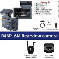 4K Front And Rear Car Camera With GPS WIFI And Night Vision Dash Cam Recorder package 2 128gb