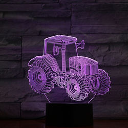 3D Optical Illusion Tractor Night Light Lamp 3D Optical Illusion Tractor Night Light Lamp