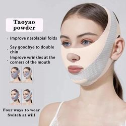 Chin Cheek Slimming Bandage V Shaper V Line Lifting Mask For Face Slimming, Anti Wrinkle Strap, Double Chin Reducer, S pink