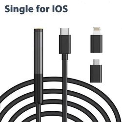 3 in 1 Waterproof USB Endoscope Inspection Camera 8mm Lens, 1200P HD, 6 LED Lights, IP67 Waterproof 3m 8mm Single Lens