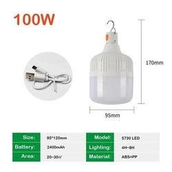 2024 New 300W USB Rechargeable LED Lamp Bulbs | High Brightness Portable Lantern For Camping & Fishing 100W