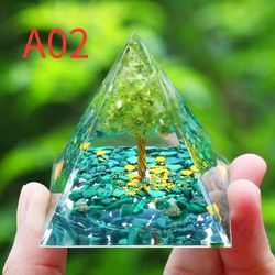 Orgone Pyramid Energy Generator: Amethyst, Peridot, Reiki Chakra Meditation Tool Room Decor & Christmas Gifts a2