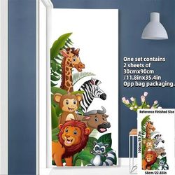 Safari Jungle Woodland Animals Wall Decals For Nursery Kids Bedroom Decor Animals Door Decals
