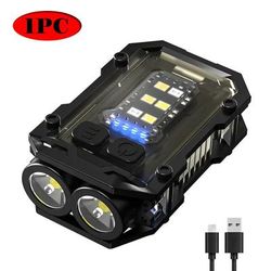 Mini EDC Keychain Light: USB Rechargeable Flashlight Waterproof Work Light For Outdoor Camping, With Tail Magnet Black 1Pc
