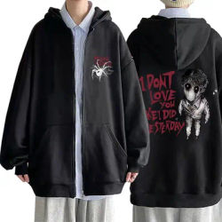 My Chemical Romance The Black Parade I Don't Love You Like I Did Yesterday Zipper Hoodie Men Rock Punk Emo Spider Zip Up Jacket