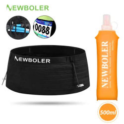 NEWBOLER Running Waist Bag Men Women Invisible Trail Running Belt Hydration Waist Pack Phone Holder Gym Fitness Marathon