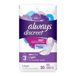 Always Discreet Bladder Control Pad 9.4 Inch Length Light Absorbency Super Absorbent Core Size 3 (928408_PK)