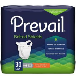Prevail Belted Shields Unisex Adult Incontinence Belted Undergarment Belted One Size Fits Most Disposable Light Absorbency (409934_BG)