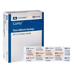 Curity Adhesive Strip 3/4 X 3 Inch Plastic Rectangle Sheer Sterile (735146_CS)