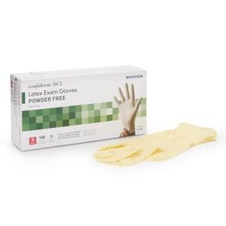 McKesson Confiderm Exam Glove Small NonSterile Latex Standard Cuff Length Smooth Ivory Not Rated (354435_CS)
