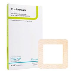 ComfortFoam Border Foam Dressing 4 X 8 Inch With Border Waterproof Backing Silicone Adhesive Rectangle Sterile (946494_EA)