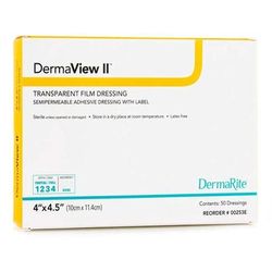 DermaView II Transparent Film Dressing 4 X 4-1/2 Inch Frame Style Delivery Rectangle Sterile (584138_BX)