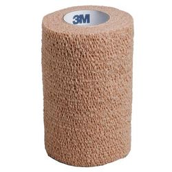 3M Coban Cohesive Bandage 4 Inch X 5 Yard Self-Adherent Closure Tan NonSterile Standard Compression (684274_EA)