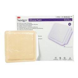 3M Tegaderm Foam Dressing 4 X 4-1/4 Inch Without Border Film Backing Silicone Face Square Sterile (1078884_EA)