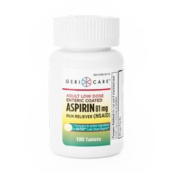 McKesson Brand Pain Relief 81 mg Strength Aspirin Tablet 100 per Bottle (1043632_CS)