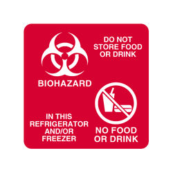Magnetic Sign Caution Do Not Store Food Or Drink Biohazard In The Refrigerator and Or Freezer No Food No Drink (545952_EA)