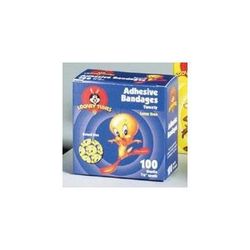 Looney Tunes Adhesive Spot Bandage 7/8 Inch Plastic Round Kid Design (Tweety and Taz) Sterile (768861_BX)