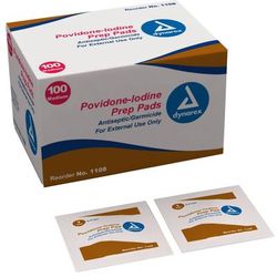 Dynarex PVP Prep Pad 10% Strength Povidone-Iodine Individual Packet Medium NonSterile (632679_CS)