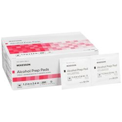 McKesson Alcohol Prep Pad 70% Strength Isopropyl Alcohol Individual Packet Medium Sterile (191089_CS)