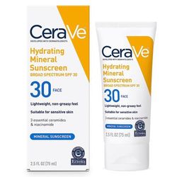 CeraVe Hydrating Mineral Sunscreen Face Sunscreen SPF 30 Lotion 2.5 oz. Tube (1253471_EA)