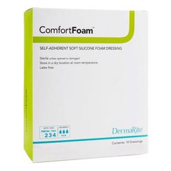 ComfortFoam Foam Dressing 4 X 8 Inch Without Border Film Backing Silicone Face Rectangle Sterile (946532_EA)