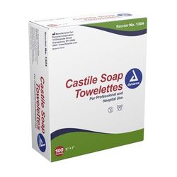 Dynarex Castile Soap Towelette Individual Packet Scented 100 Count (689284_CS)