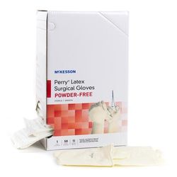 McKesson Perry Performance Plus Surgical Glove Size 8 Sterile Latex Standard Cuff Length Smooth Cream Chemo Tested (1044708_CS)