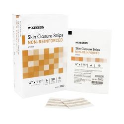 McKesson Skin Closure Strip 1/4 X 1-1/2 Inch Nonwoven Material Flexible Strip Tan (876301_BX)