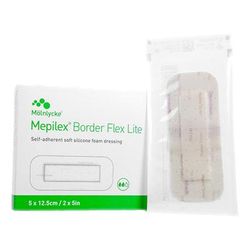 Mepilex Border Flex Lite Thin Foam Dressing 2 X 5 Inch With Border Film Backing Silicone Adhesive Rectangle Sterile (1195995_CS)