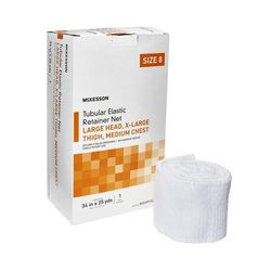 McKesson Elastic Net Retainer Dressing Tubular Elastic 34 Inch X 25 Yard (86.4 cm X 22.9 m) Size 8 White Large Head / X-Large Thigh / Medium Chest Non