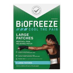Biofreeze Topical Pain Relief 5% Strength Menthol Patch 5 per Box (1223463_BX)