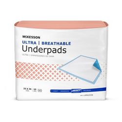 McKesson Ultra Breathable Disposable Underpad 23 X 36 Inch Fluff / Polymer Heavy Absorbency (724054_BG)