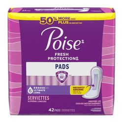 Poise Fresh Protection Bladder Control Pad Heavy Absorbency Super Absorbent Core One Size Fits Most (1267160_PK)