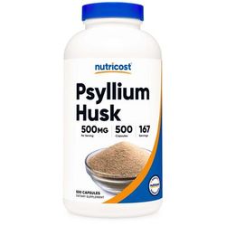 nutricost Dietary Supplement Psyllium Husk 500 mg Strength Capsule 500 Per Bottle (1270252_CS)