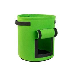 Durable Non Woven Potato Planting Bag With Visual Window green 30x35cm