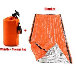 Portable Waterproof Emergency Survival Sleeping Bag, Thermal Mylar Blanket For Outdoor EDC Camping Gear orange