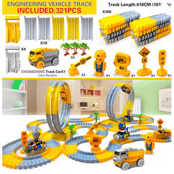 RoadFlex Electric Flexible Track Toy Childrens Interactive STEM Car Set 321 Track Set